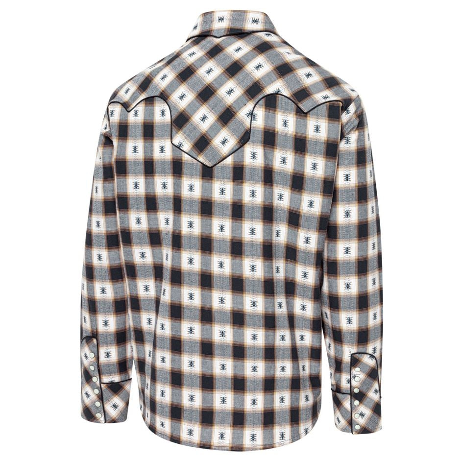 Men's Plaid Western Shirt Gus with Woven Details - Country Cowboy shirt