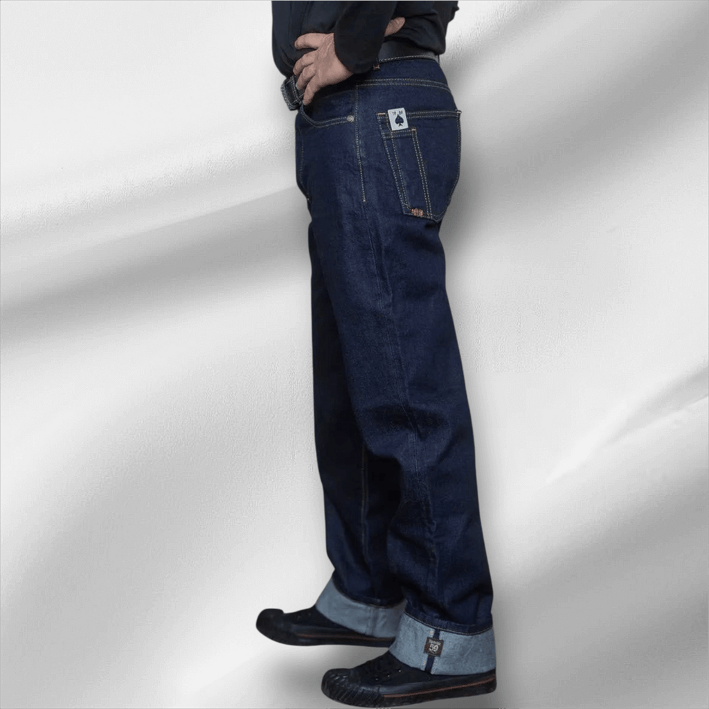 Men's Relaxed Fit Denim Jeans Greasers Gold - 50s Rockabilly Jeans with Comb