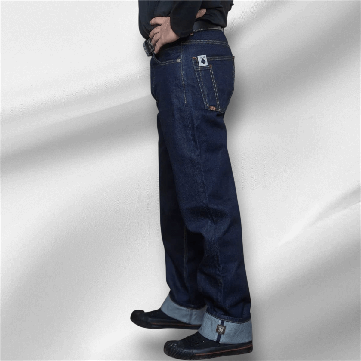 Men's Relaxed Fit Denim Jeans Greasers Gold - 50s Rockabilly Jeans with Comb