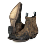 Men's Thor Brown Leather Ankle Boots - Goodyear Welted Western Short Boots