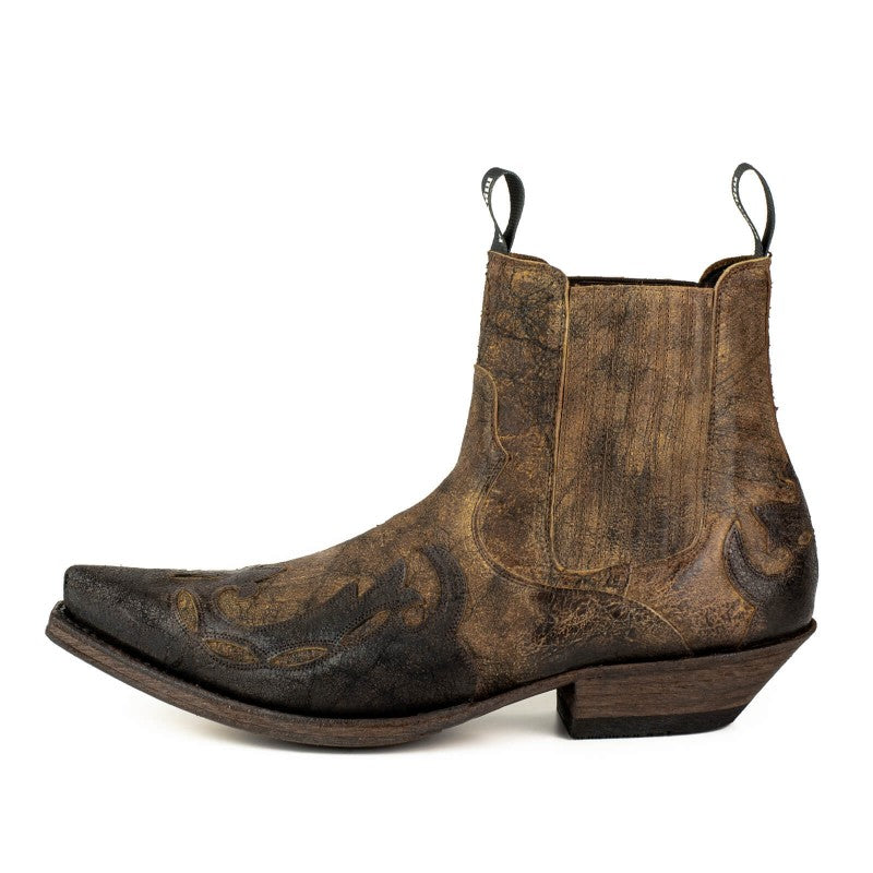 Men's Thor Brown Leather Ankle Boots - Goodyear Welted Western Short Boots