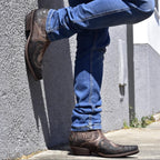 Men's Thor Brown Leather Ankle Boots - Goodyear Welted Western Short Boots