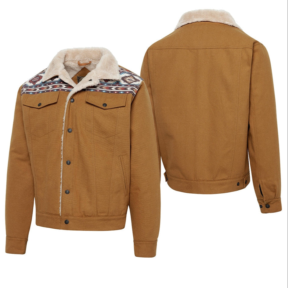 Men's Western Canvas Jacket Carson - Sherpa Lined Cowboy Jacket