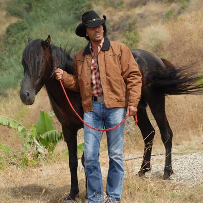 Men's Western Canvas Jacket Range Rider Corn - Quilted Cowboy Jacket