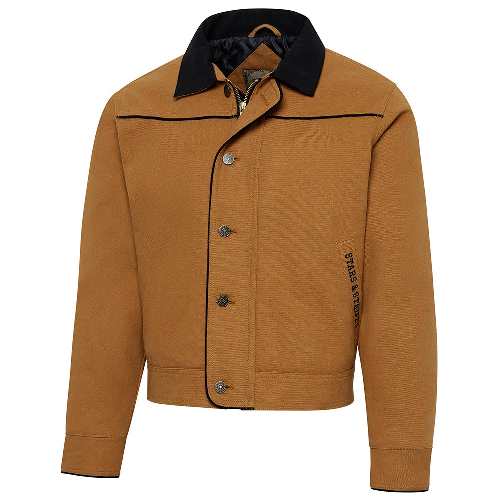 Men's Western Canvas Jacket Range Rider Corn - Quilted Cowboy Jacket