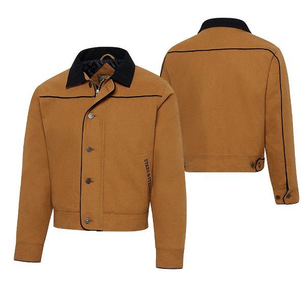 Men's Western Canvas Jacket Range Rider Corn - Quilted Cowboy Jacket