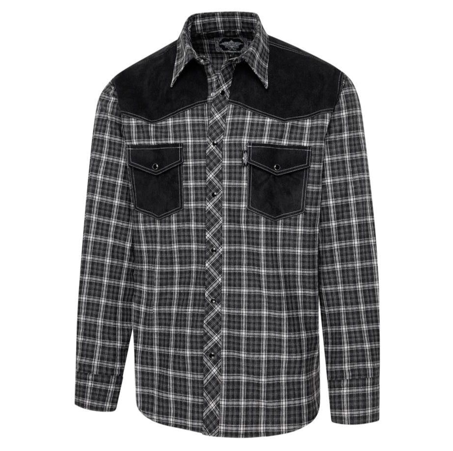 Men's Western Checked Shirt Carl - Classic Cowboy Style with Contrast Yoke