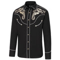Men's Western Embroidered Shirt Dixon - Cowboy Snap Shirt with Piping