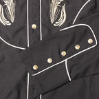 Men's Western Embroidered Shirt Dixon - Cowboy Snap Shirt with Piping