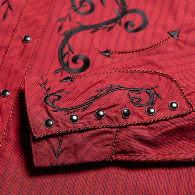 Men's Western Embroidered Shirt Mason with Two-Tone Piping