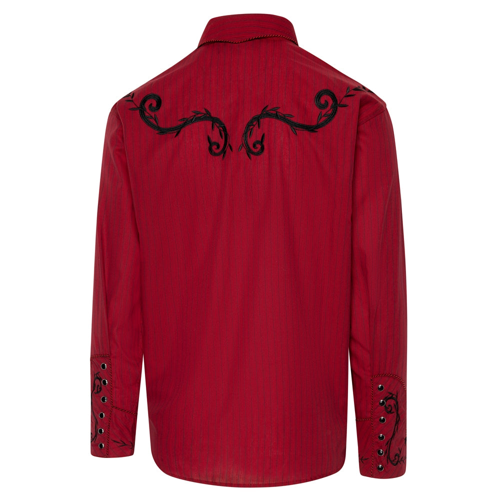 Men's Western Embroidered Shirt Mason with Two-Tone Piping