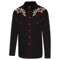 Men's Western Embroidered Shirt Milton - Cowboy Snap Button Shirt with Pipin