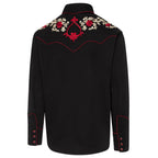 Men's Western Embroidered Shirt Milton - Cowboy Snap Button Shirt with Pipin