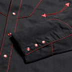 Men's Western Embroidered Shirt Milton - Cowboy Snap Button Shirt with Pipin