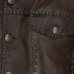 Men's Western Leather Jacket with Lacing - Rowdy Cowhide Cowboy Jacket
