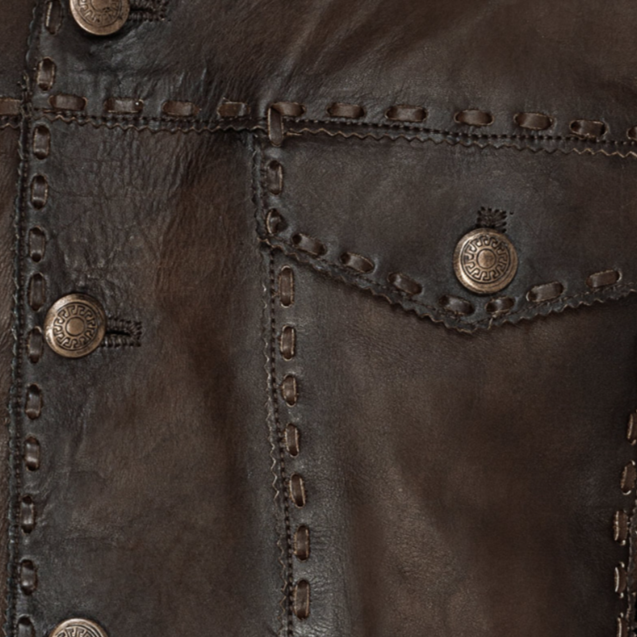 Men's Western Leather Jacket with Lacing - Rowdy Cowhide Cowboy Jacket