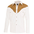 Men's Western Shirt Boston - Suede Leather Look with Embroidered Yoke