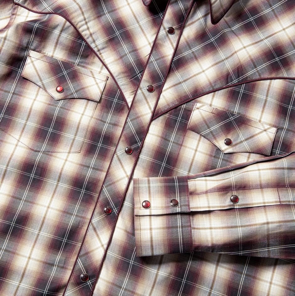 Men's Western Shirt Nathan - Plaid with Embroidered Eagle on Back