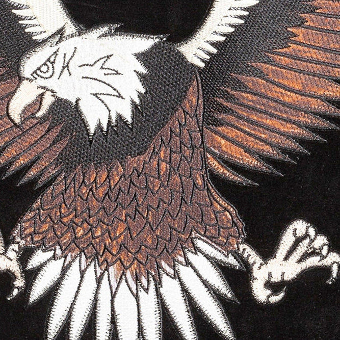 Men's Western Suede Jacket with Eagle Embroidery - Decker Fur Collar Leather Jacket