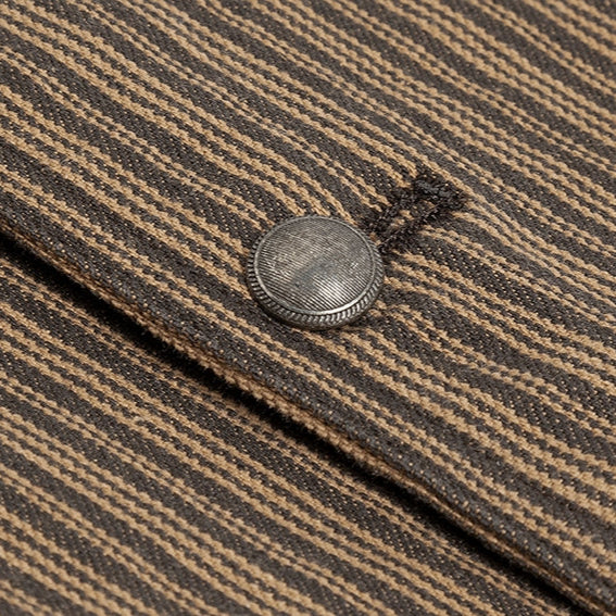 Men's Western Vest Earl - Cotton Waistcoat with Decorative Metal Buttons