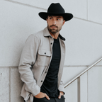 Men's Wool Felt Open Road Fedora Hat Dead End - Classic Black Western Hat