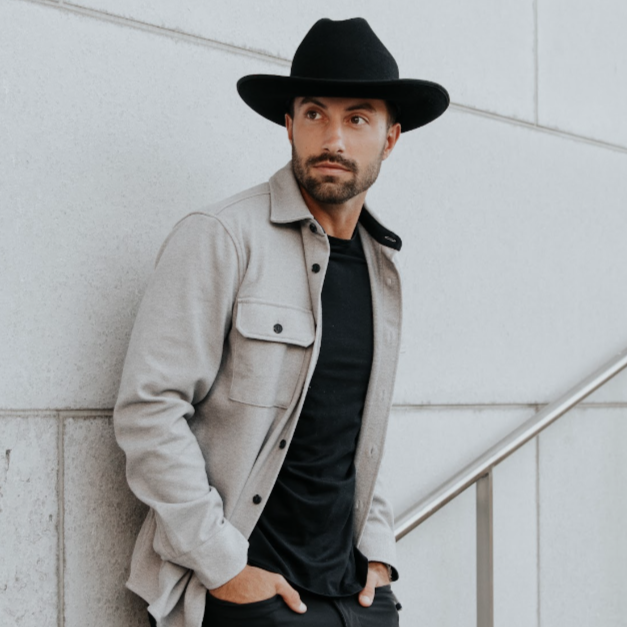 Men's Wool Felt Open Road Fedora Hat Dead End - Classic Black Western Hat