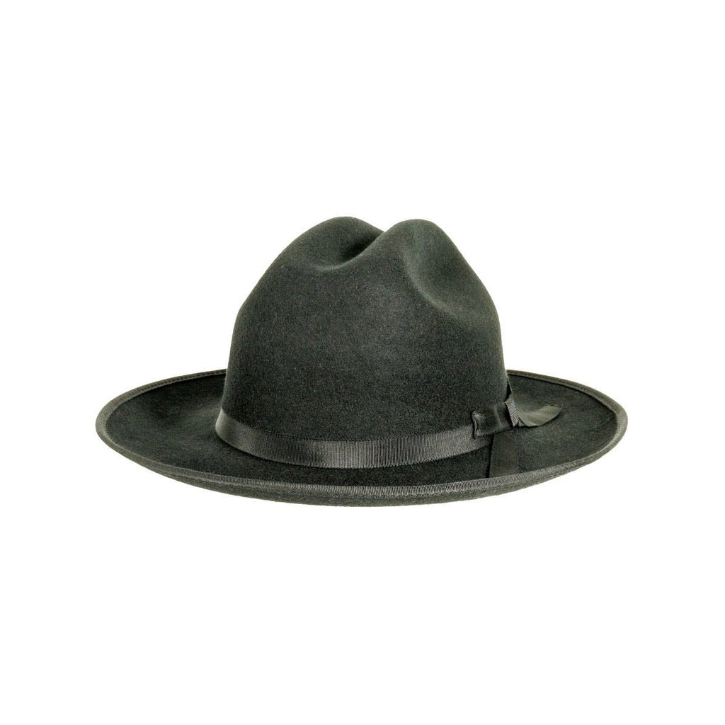 Men's Wool Felt Open Road Fedora Hat Dead End - Classic Black Western Hat