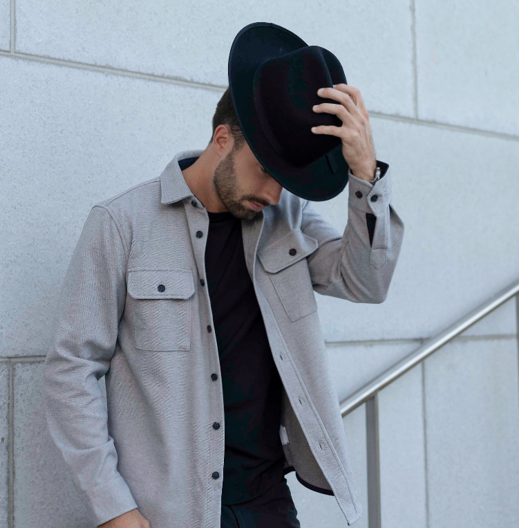 Men's Wool Felt Open Road Fedora Hat Dead End - Classic Black Western Hat