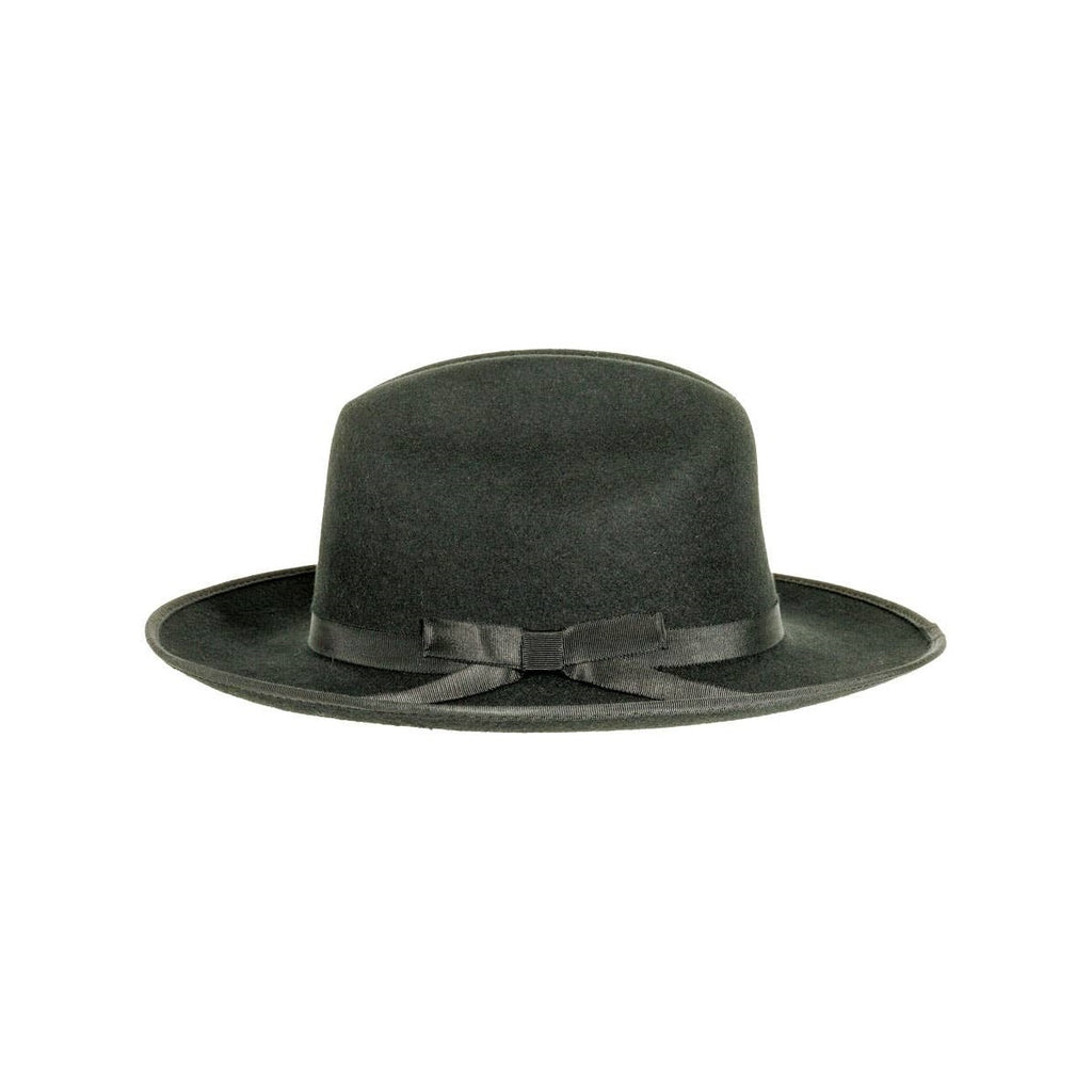 Men's Wool Felt Open Road Fedora Hat Dead End - Classic Black Western Hat
