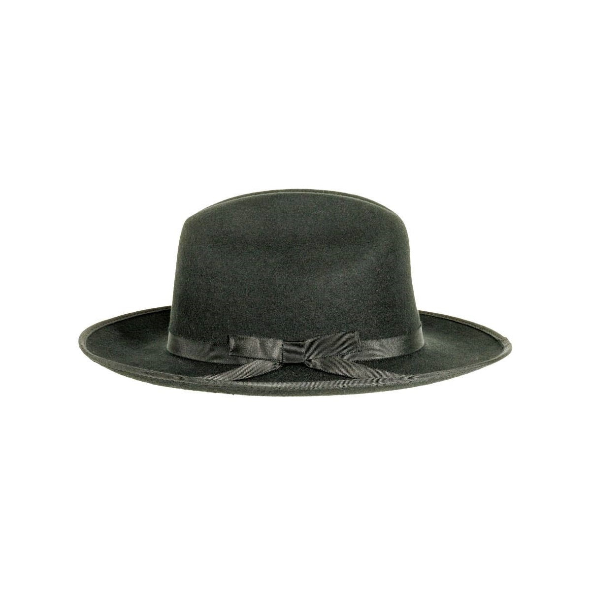 Men's Wool Felt Open Road Fedora Hat Dead End - Classic Black Western Hat