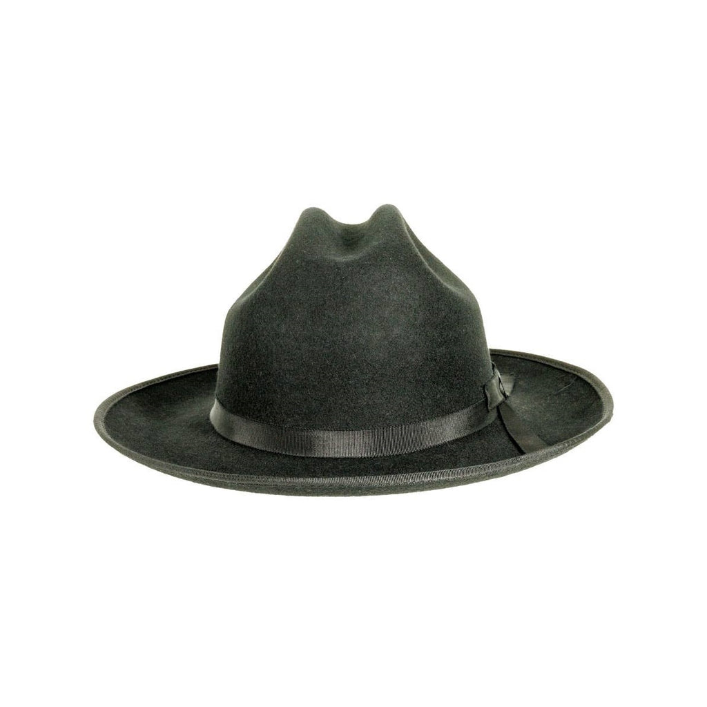 Men's Wool Felt Open Road Fedora Hat Dead End - Classic Black Western Hat