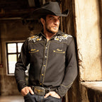 Men's Yellowstone Western Shirt Embroidered Premium Cowboy Shirt
