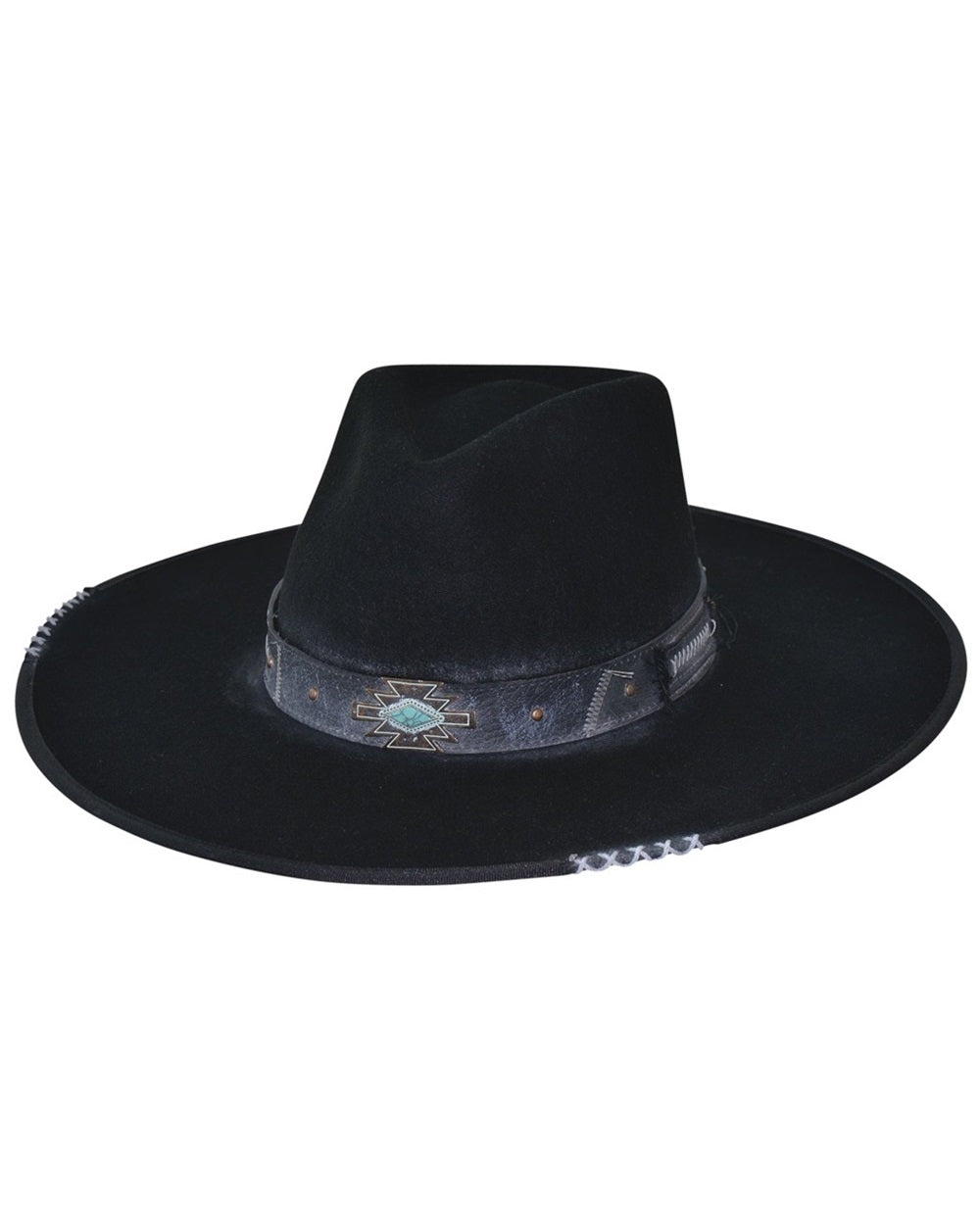 WIDE BRIM FELT HAT MESSED UP