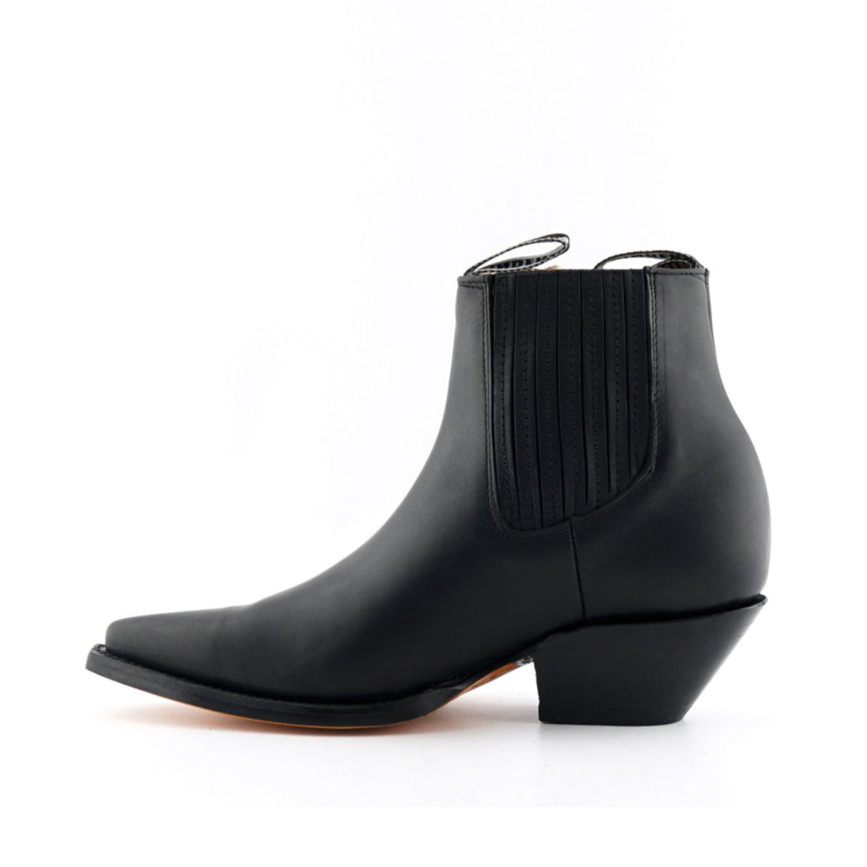 Mustang Black Leather Cowboy Ankle Boots - Mexican Goodyear Welted Chelsea Boots for Men & Women