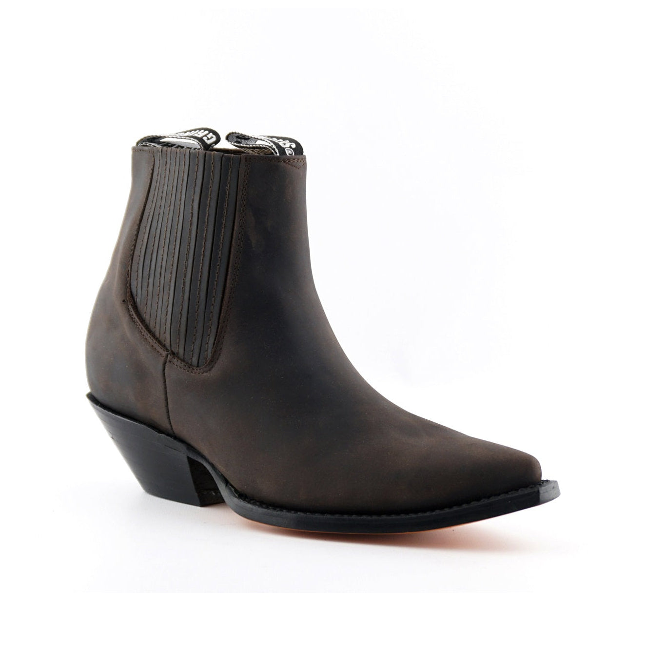 Mustang Brown Leather Cowboy Ankle Boots - Mexican Goodyear Welted Chelsea Boots for Men & Women