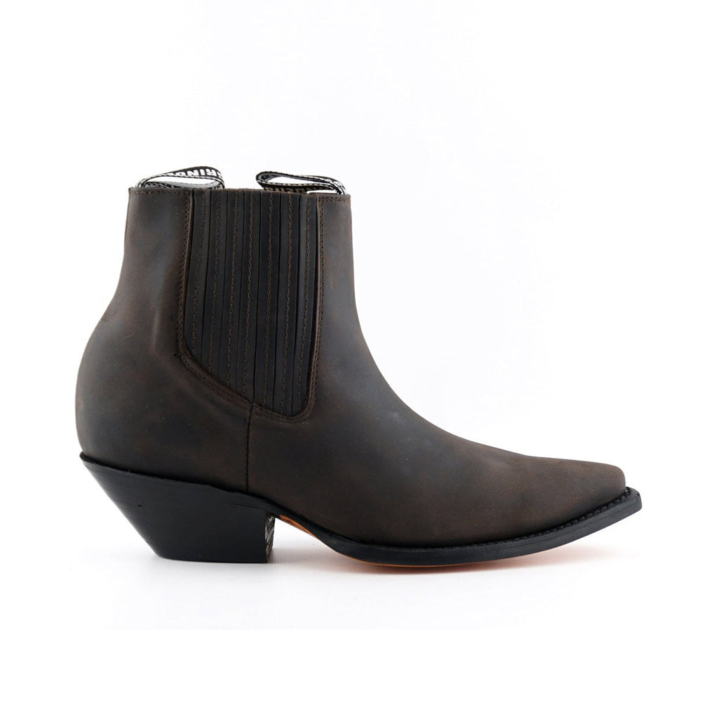 Mustang Brown Leather Cowboy Ankle Boots - Mexican Goodyear Welted Chelsea Boots for Men & Women