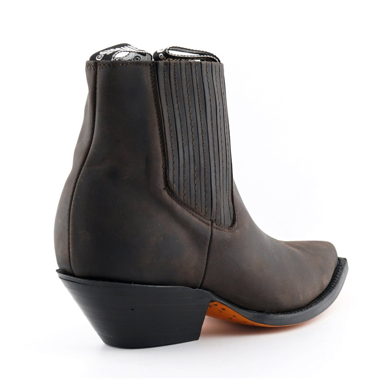 Mustang Brown Leather Cowboy Ankle Boots - Mexican Goodyear Welted Chelsea Boots for Men & Women