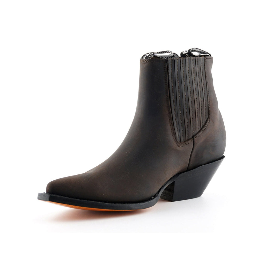 Mustang Brown Leather Cowboy Ankle Boots - Mexican Goodyear Welted Chelsea Boots for Men & Women