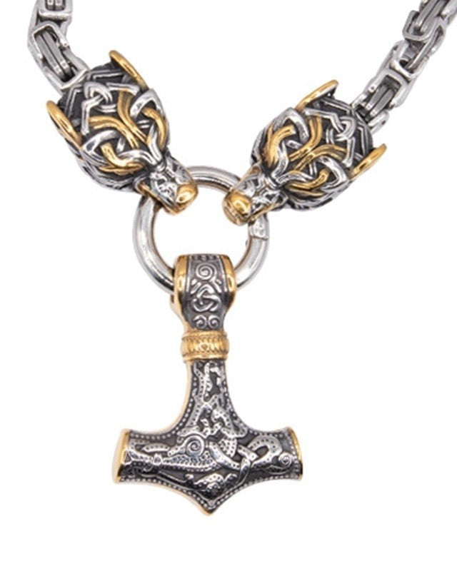 NECKLACE WITH CELTIC WOLFS