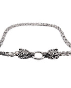 NECKLACE WITH CELTIC WOLF HEADS