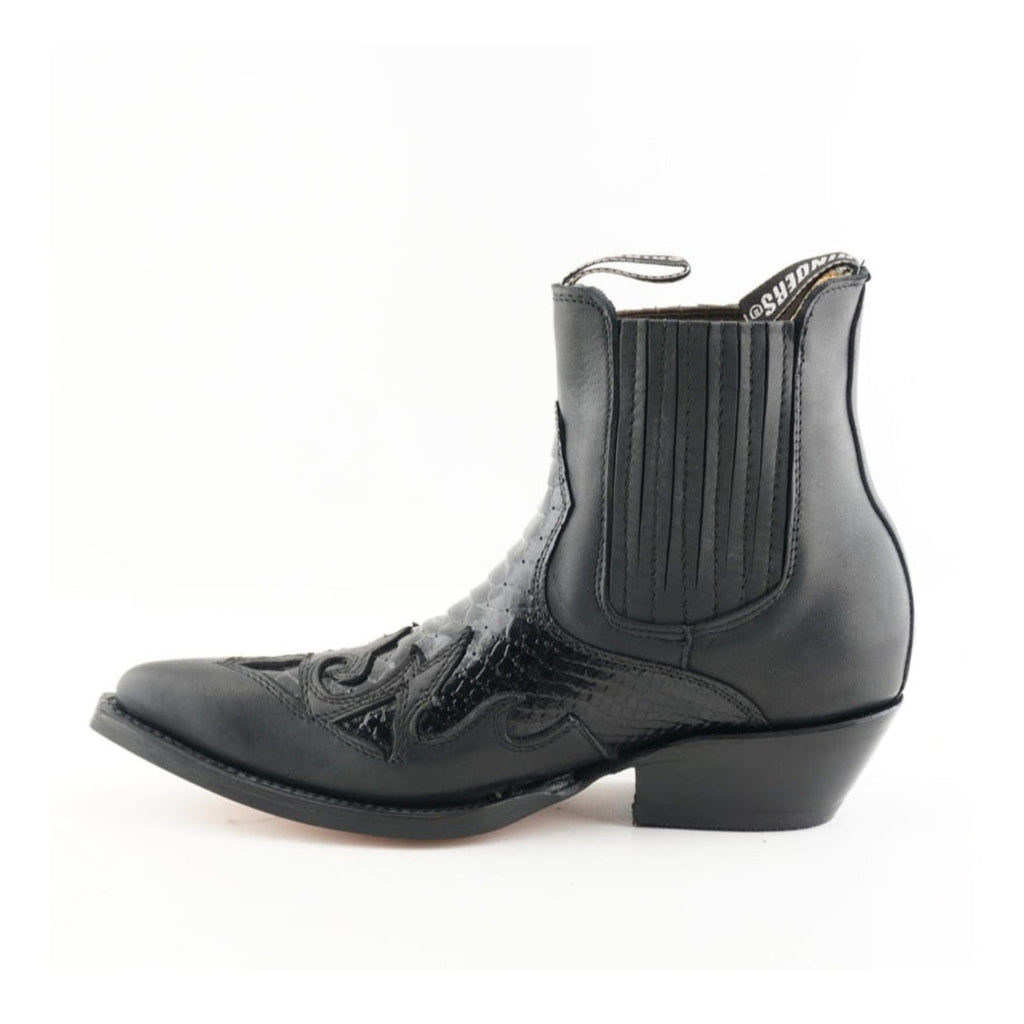 Nevada Python Print Cowboy Ankle Boots - Premium Leather Western Boots with 5cm Heel for Men & Women