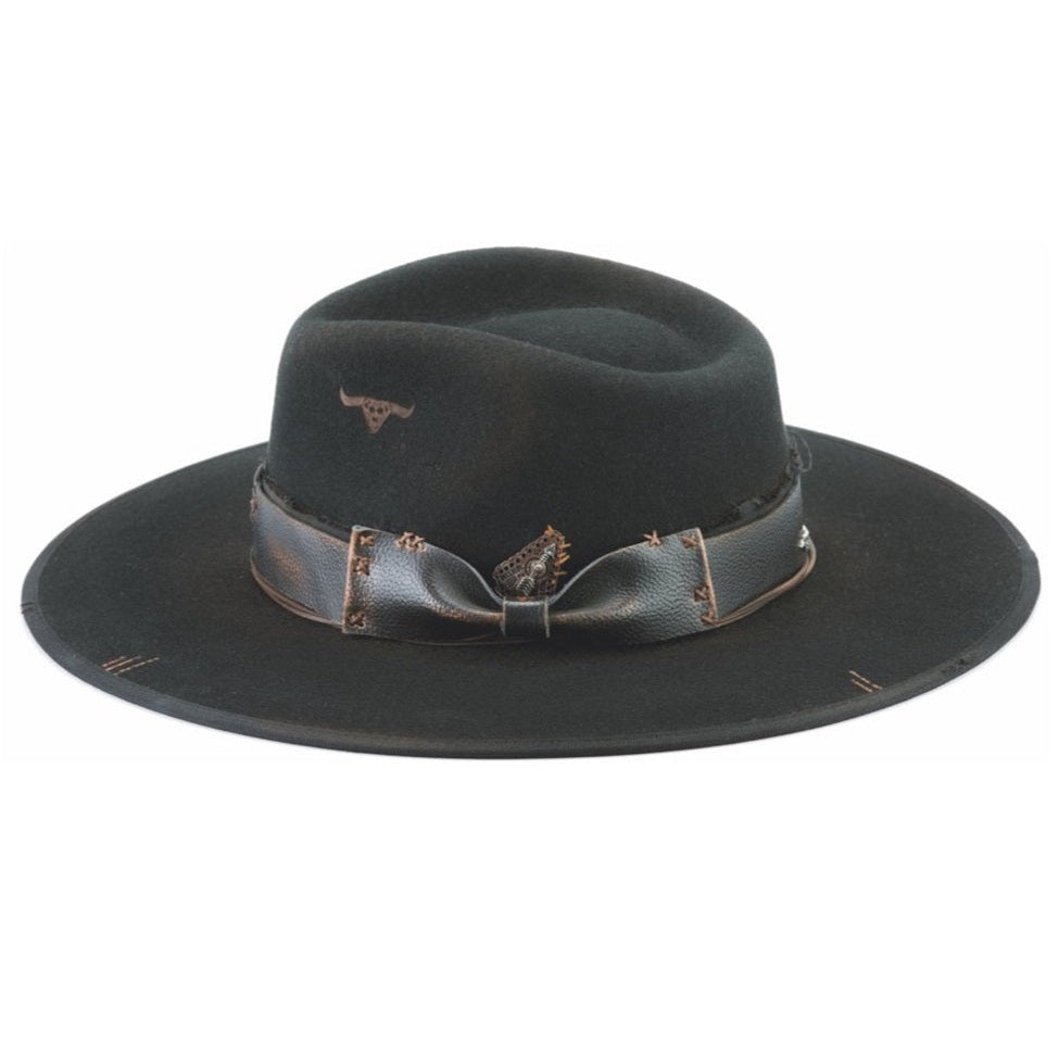 MEN'S DISTRESSED BLACK HAT NEW FRONTIER