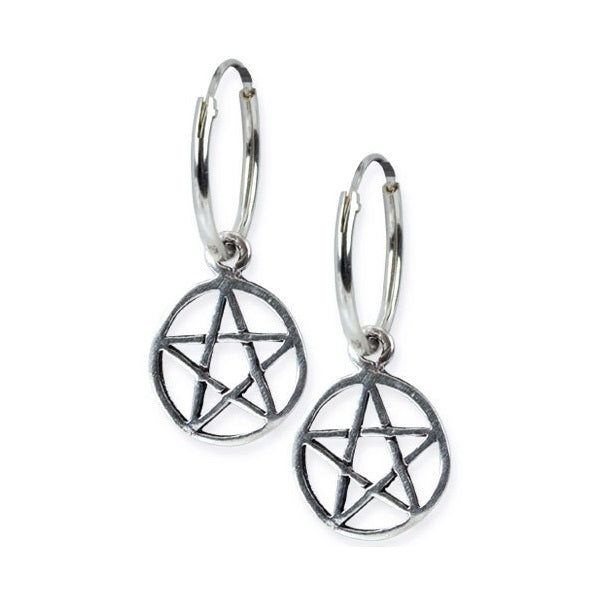 STERLING SILVER PENTAGRAM EARRINGS