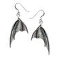 SILVER EARRINGS BAT WINGS