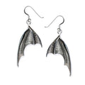 SILVER EARRINGS BAT WINGS