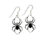 SILVER EARRINGS BLACK SPIDER