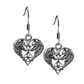 SILVER EARRINGS WOLF HEART