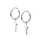 STERLING SILVER EARRINGS CROSS
