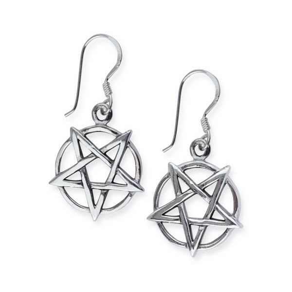 STERLING SILVER EARRINGS PENTAGRAM