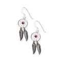 EARRINGS DREAM CATCHER WITH GARNET